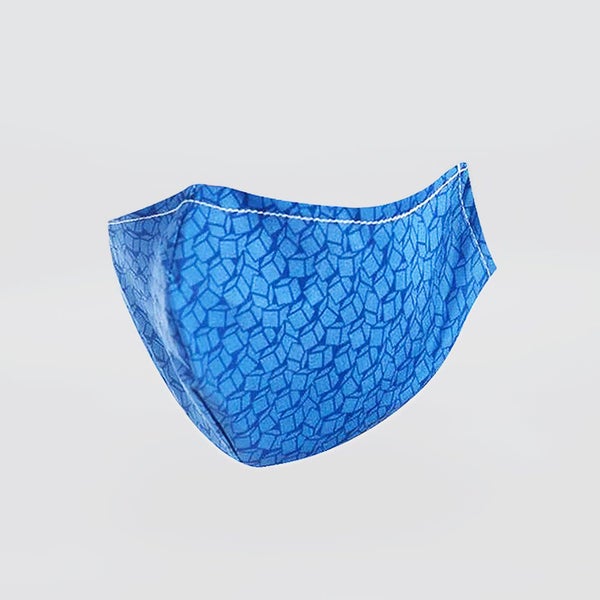 Eco Chic - Face Cover Mask - Blue Cubes - Adult Size Carousel 1