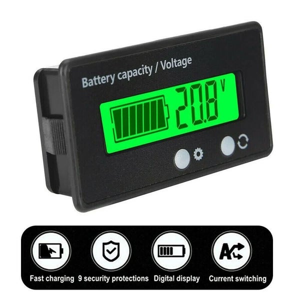 Meter LCD Car Lead-acid Monitor Voltmeter Battery Tester Capacity Indicator Bike Carousel 1