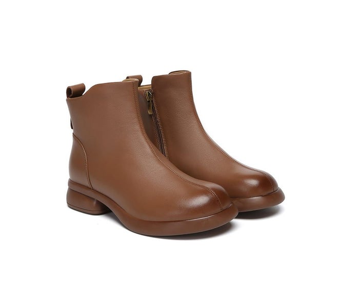 EVERAU(R) Women Leather Zipper Ankle Boots Chapple Carousel 1