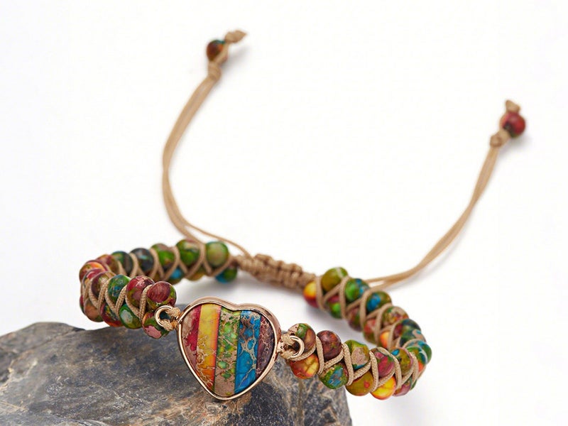 Handmade Beaded Bracelet Adjustable Woven Bangle Multicolor Carousel 2