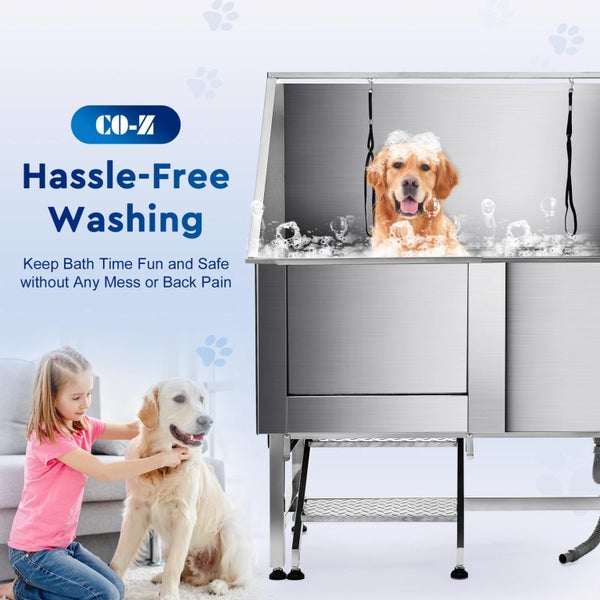 50" Pet Dog Grooming Bath Tub /Table Professional Cat Dog Wash Shower Station Carousel 2