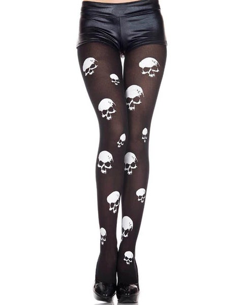 Black and White Skull Head Pantyhose Carousel 1