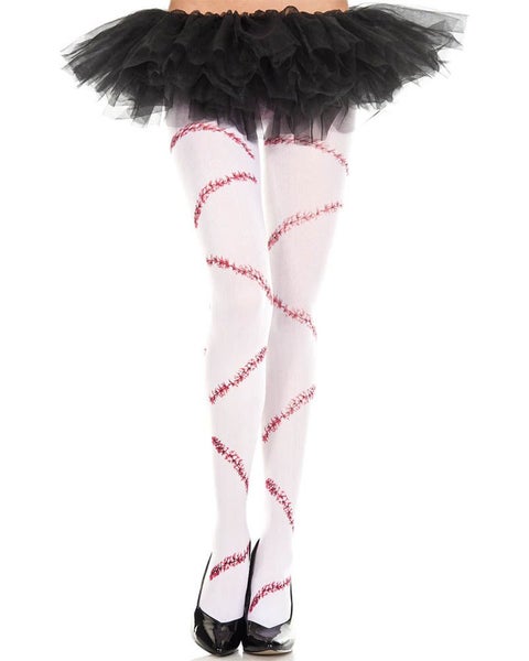 White and Red Bloody Stitch Pantyhose Carousel 1