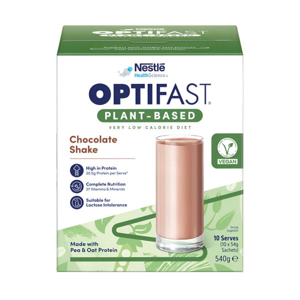 OPTIFAST VLCD Plant Based Shake Chocolate 10 Pack 540g Carousel 1