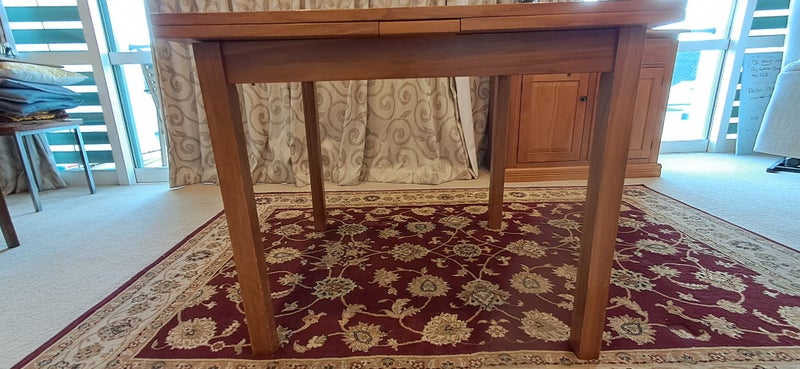 Small square extendable rimu dining table - suit apartment63895294159234111