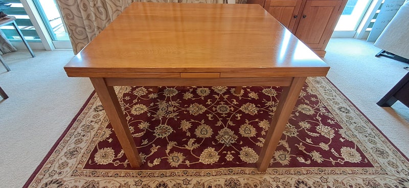 Small square extendable rimu dining table - suit apartment63895294159234110