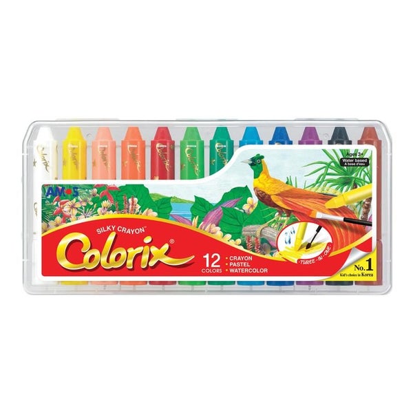 Amos Colorix Silky Crayon Pack of 12 - Water-Soluble Colors Carousel 1