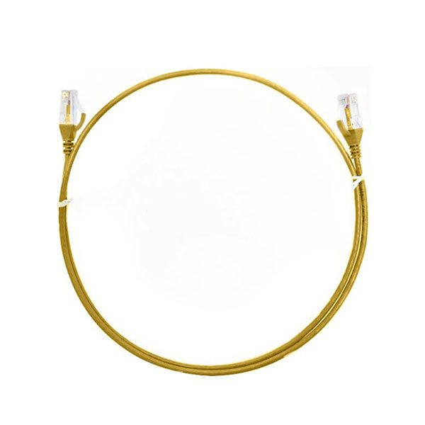 8Ware Cat6 Ultra Thin Slim Cable 25Cm Yellow Rj45 Ethernet Cord Carousel 1
