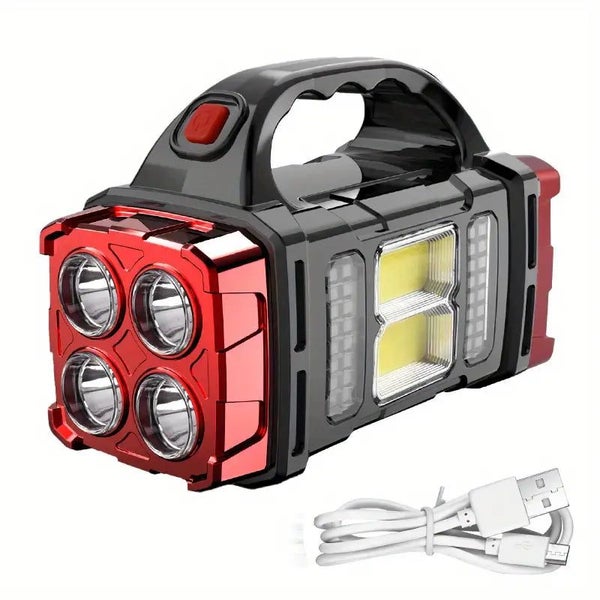 NNETM Red Tactical LED Solar Camping Light - Portable Rechargeable Flashlight Carousel 1