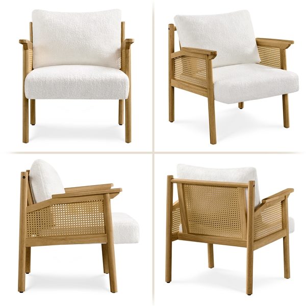 Boucle Upholstered Accent Chair Lounge Chair Carousel 8