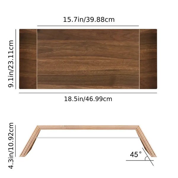 NNETM Premium Black Walnut Monitor Stand Riser with Underneath Storage Carousel 7