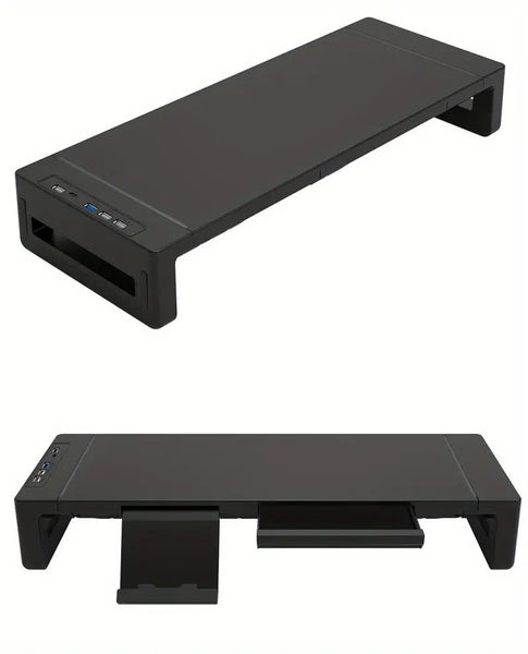 NNETM Ultimate Monitor Stand Riser: USB Hub, Data Port, and TYPE-C Charging P... Carousel 1
