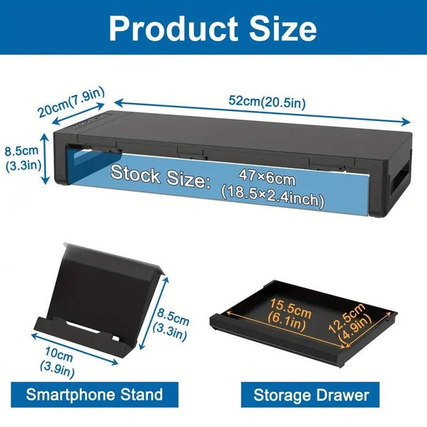 NNETM Ultimate Monitor Stand Riser: USB Hub, Data Port, and TYPE-C Charging P... Carousel 2
