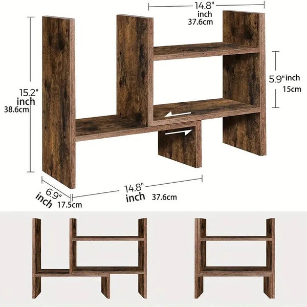 NNETM Eco-Friendly Wooden Desktop Organizer and Display Shelf Carousel 5