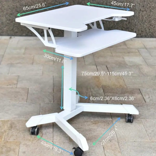 NNETM Height Adjustable Mobile Standing Desk with Keyboard Tray Carousel 6