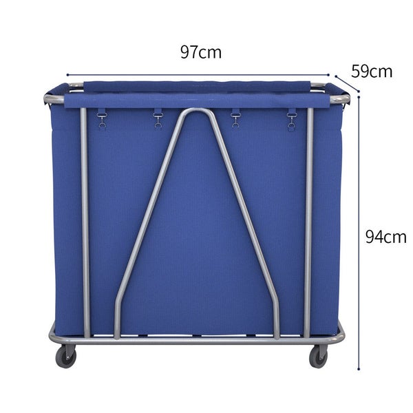 SOGA Stainless Steel Commercial Large Soiled Linen Laundry Trolley Cart with ... Carousel 2