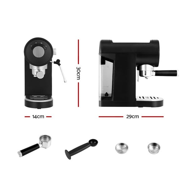 Devanti 20 Bar Coffee Machine Espresso Cafe Maker Black Carousel 2