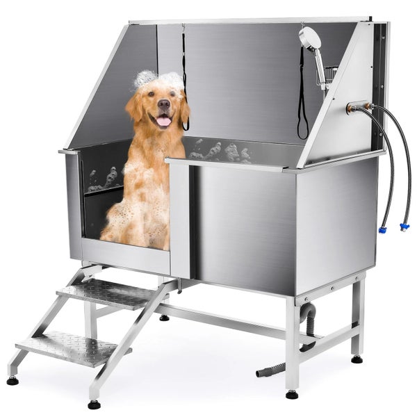 50" Pet Dog Grooming Bath Tub /Table Professional Cat Dog Wash Shower Station Carousel 1