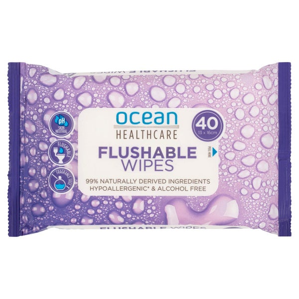 Ocean Healthcare Flushable Wipes 40 Pack Carousel 1