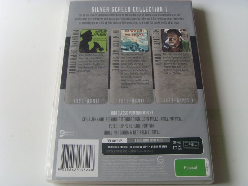 Silver Screen Collection x 3 DVD War Morning Departure In Which We Serve We.... Carousel 2