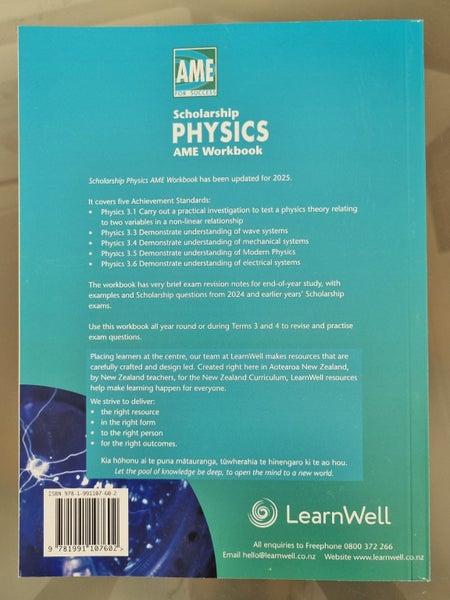 Level 3 Physics Learning Workbook & Scholarship Physics AME Workbook (2025) Carousel 2