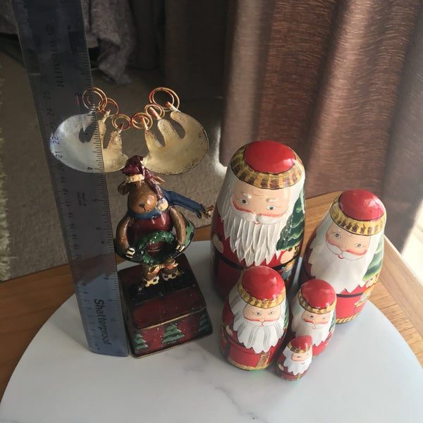 BRITISH :: Russian Dolls SANTA :: Musical DEER $1-00 RES :: QUAINT ORIGINAL:; Carousel 1