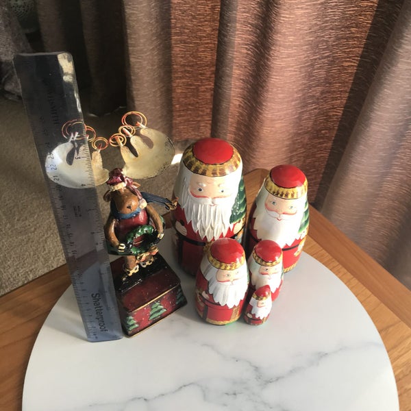 BRITISH :: Russian Dolls SANTA :: Musical DEER $1-00 RES :: QUAINT ORIGINAL:; Carousel 2