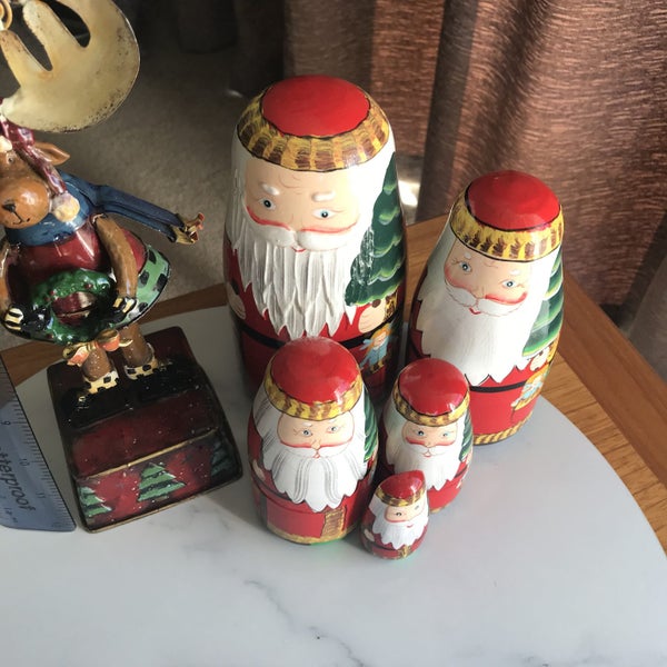 BRITISH :: Russian Dolls SANTA :: Musical DEER $1-00 RES :: QUAINT ORIGINAL:; Carousel 20
