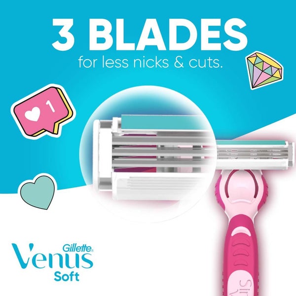 Gillette Simply Venus Women's Razor Handle & 4 Blade Refill Carousel 8