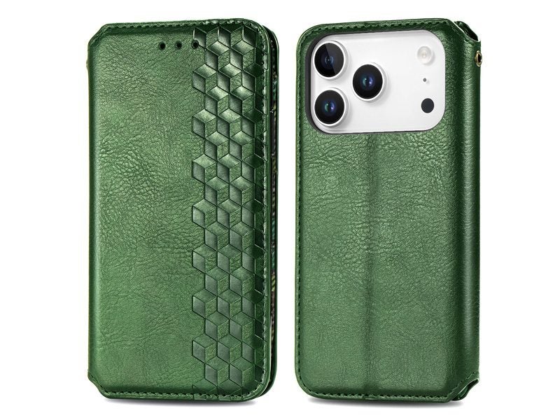 Slim PU Leather Stand Wallet Case Cover for iPhone 17 Pro Green Carousel 2