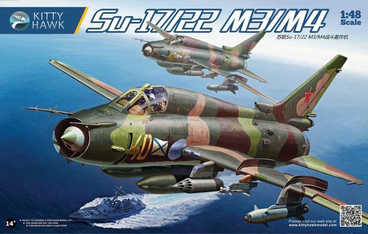 Kitty Hawk 1/48 Su-17 M3/M4 Fitter Jet Fighter-Bomber Model Kit KH8014464288159155841110