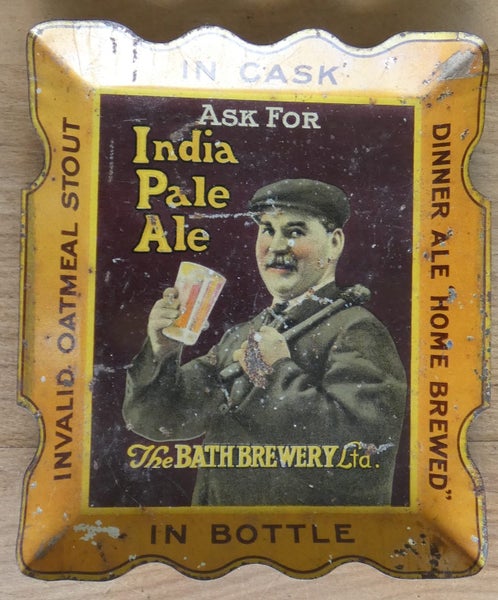 The BATH Brewery Ltd. Advertising Ashtray Tinplate Litho Circa 1899 -1923 RARE! Carousel 1