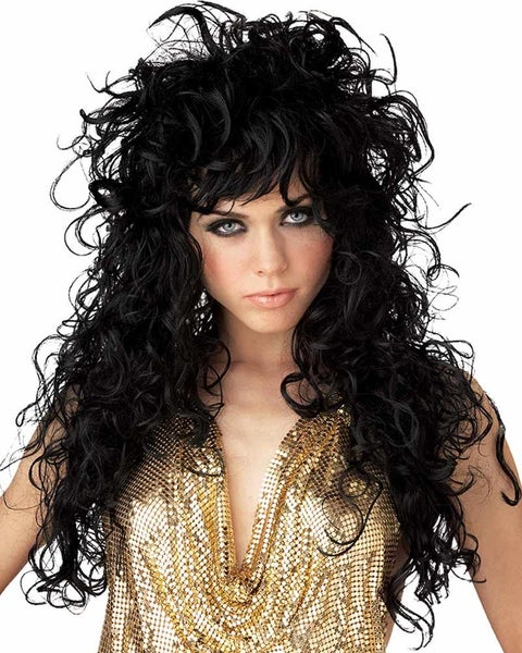 Seduction Long Curly Black Wig Carousel 1