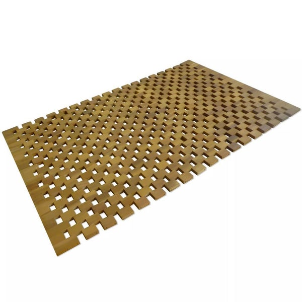 vidaXL Bath Mat Acacia Wood 80x50 cm Mosaic Carousel 1