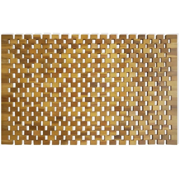 vidaXL Bath Mat Acacia Wood 80x50 cm Mosaic Carousel 2