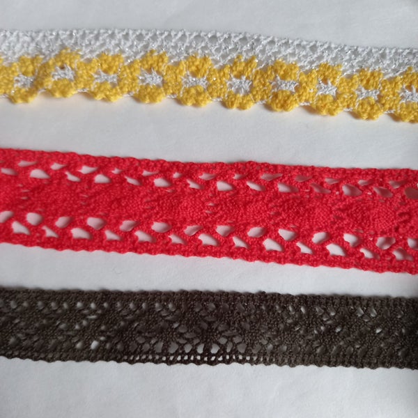 Pure cotton lace (5) colour range Carousel 1