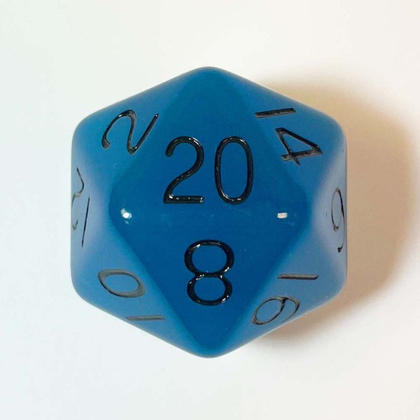 MDG MDG30220 Mega Acrylic d20: Glow Blue Carousel 1
