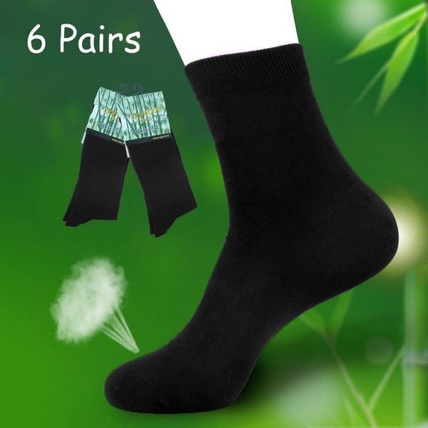 6 Pairs Mens Womens Natural Bamboo Business Soft Work Socks Odor Sweat Resist... Carousel 2