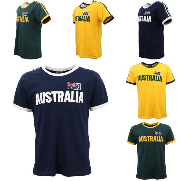 Adult 100% Cotton T-Shirt Australia Day w Flag Stripes Tee Tops Souvenir Gift... Carousel 2