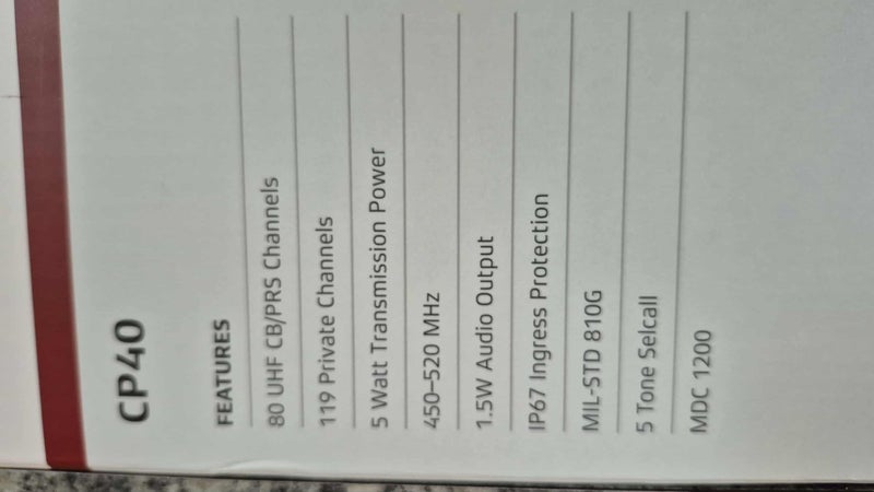 UHF TWO-WAY RADIO (PRS/UHF CB/COMMERICAL CHANNELS)63906662001921113