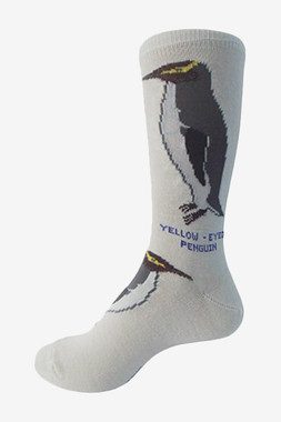 New Zealand Yellow Eyed Penguin Merino Wool Dress Sock NZNC Carousel 1