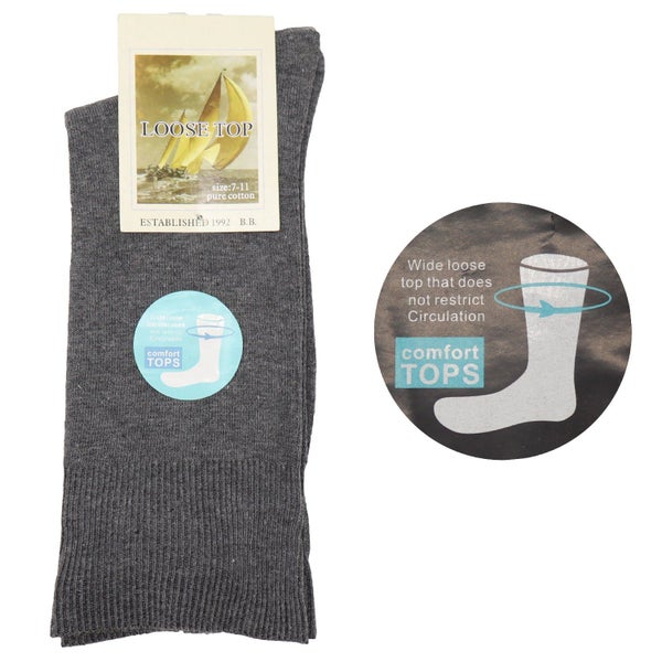 6x 100% Cotton Diabetic Loose Top Thermal Socks Wide Comfort Medical Circulat... Carousel 1