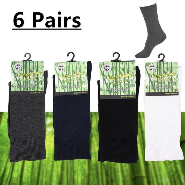 6x Bamboo Loose Top Diabetic Natural Thermal Socks Medical Wide Circulation W... Carousel 2