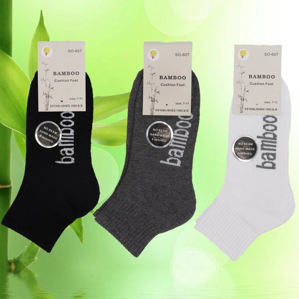 6x Mens Bamboo Socks Ankle Low Cut Soft Cushion Odor Sweat Resistant Work Spo... Carousel 2