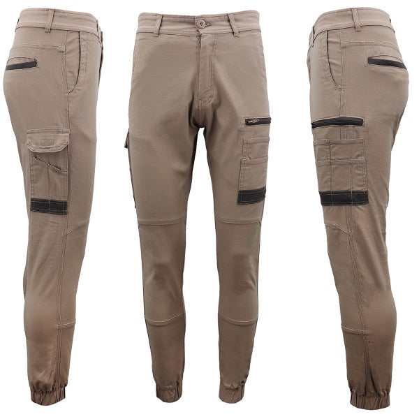 Men's Cargo Cotton Drill Work Pants UPF 50+ 13 Pockets Tradies Workwear Trous... Carousel 1