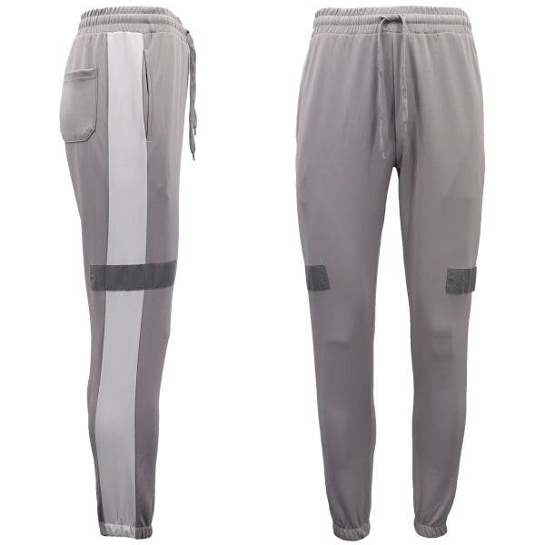 Men's Casual Sports Track Pants w Reflective Tape Striped Jogging Sweat Trous... Carousel 1