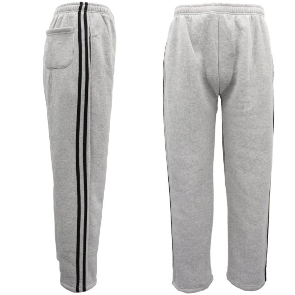 Men's Fleece Lined Casual Sports Track Striped Sweat Pants Trousers Gym Track... Carousel 1