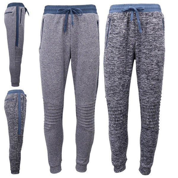 Men's Sport Knee Protector Pads Sweat Racing Track Pants Cuffed Hem w Zip Poc... Carousel 2