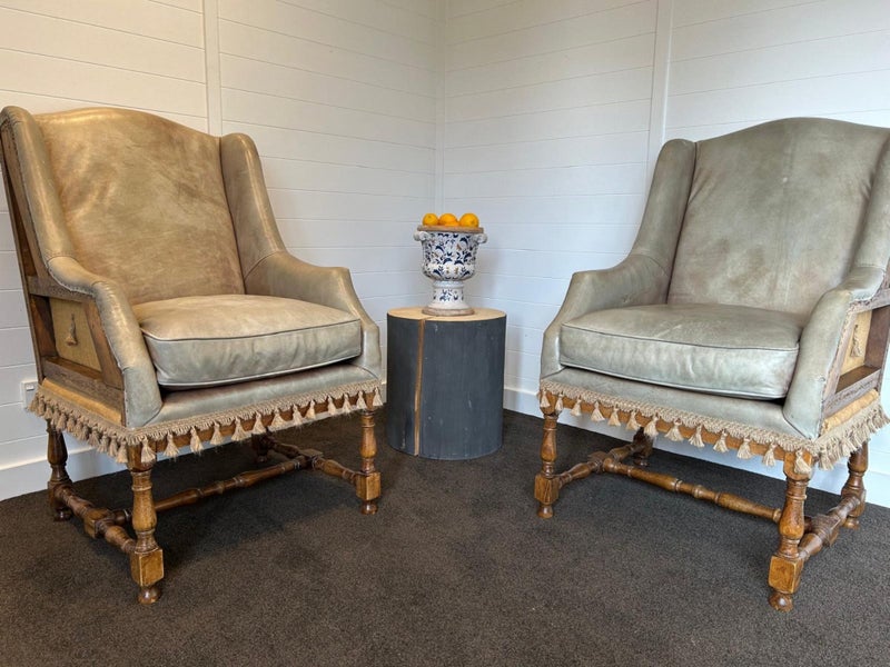 Vintage Leather Chairs (French) Carousel 2