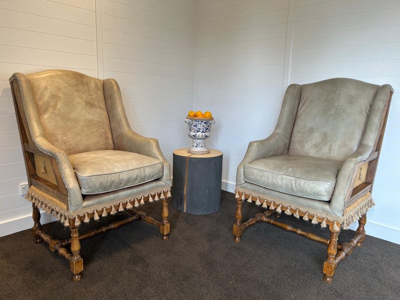 Vintage Leather Chairs (French) Carousel 1